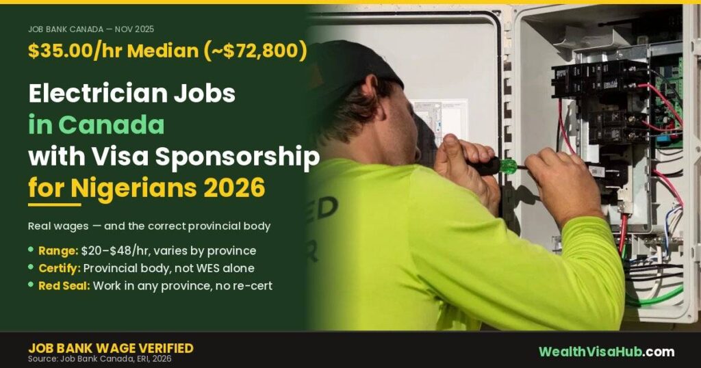 Electrician jobs in Canada with visa sponsorship for Nigerians 2026