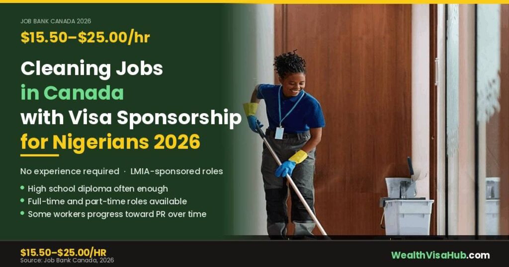 cleaning jobs in Canada with visa sponsorship for Nigerians 2026