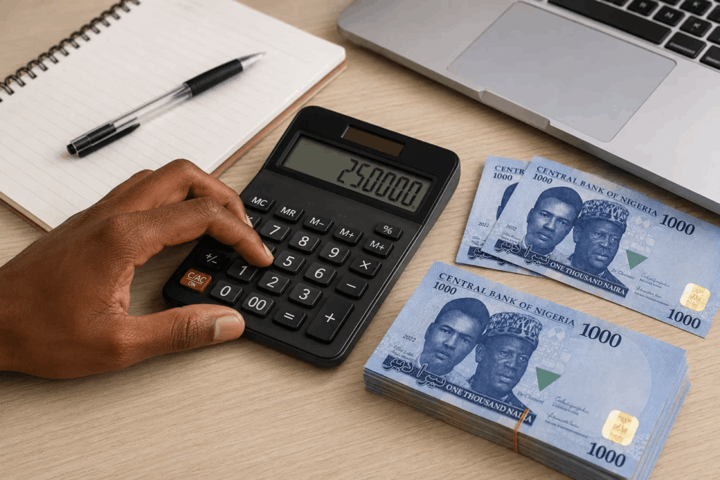 Nigerian worker reviewing salary and budget, guide to how to budget your salary in Nigeria 2026